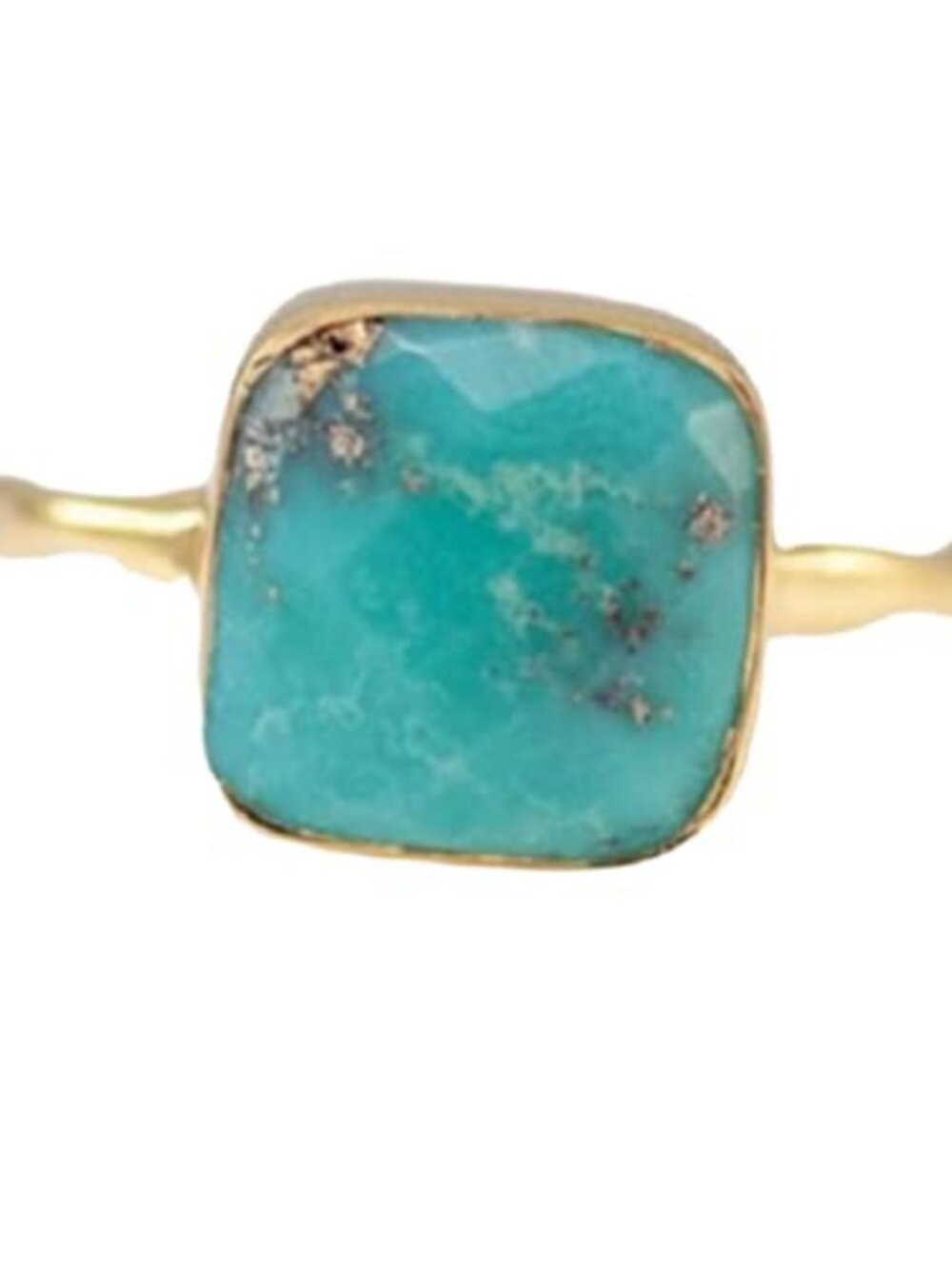 925 Sterling Silver Turquoise Stacking Ring Bohemian Square Pave